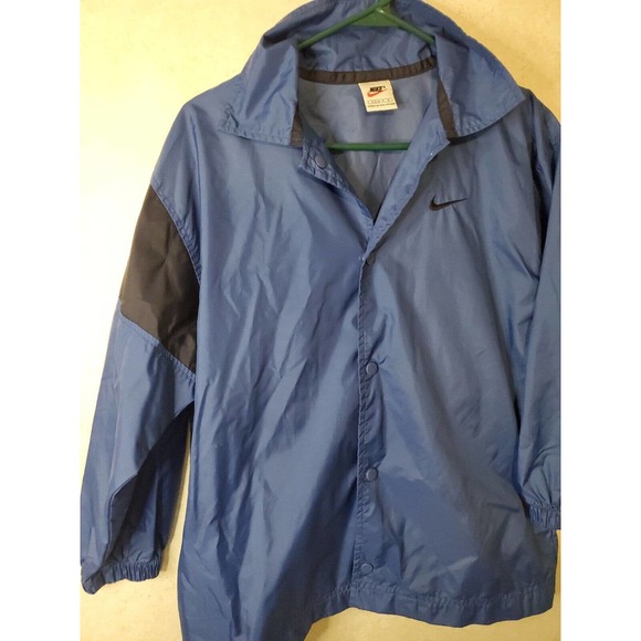 Nike VTG Wind Jacket Windbreaker Size Medium Blue snap button - Picture 1 of 9
